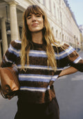 BYMILOU SS JUMPER - Jersey de punto - potting soil mel stripe
