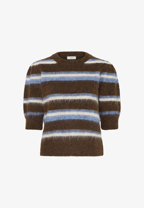 BYMILOU SS JUMPER - Jersey de punto - potting soil mel stripe