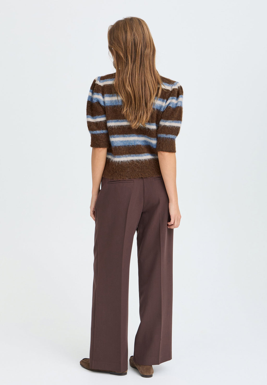 BYMILOU SS JUMPER - Jersey de punto - potting soil mel stripe